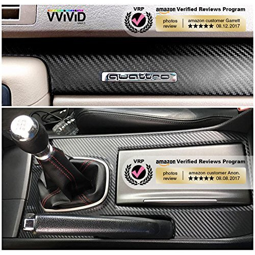 Vvivid Xpo Black Carbon Fiber 5Ft X 1Ft 8Yr Car Wrap Vinyl Roll With Air Release