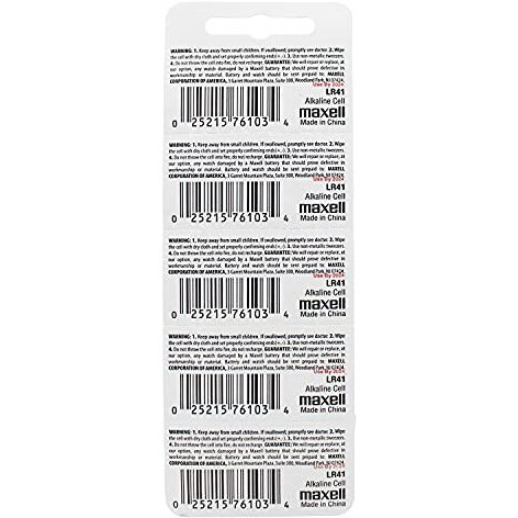 Maxell 1.5V Lr41 Button Cell Batteries (20 Pcs)
