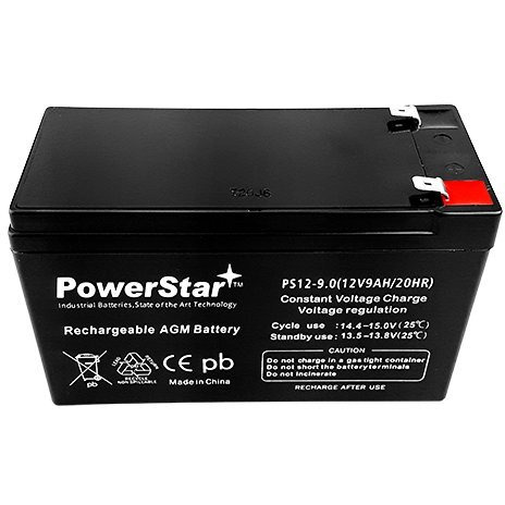 Powerstar 12V 9Ah Sealed Lead Acid (Sla) Battery F2 Terminals For Alarms, Backup Systems, Ups