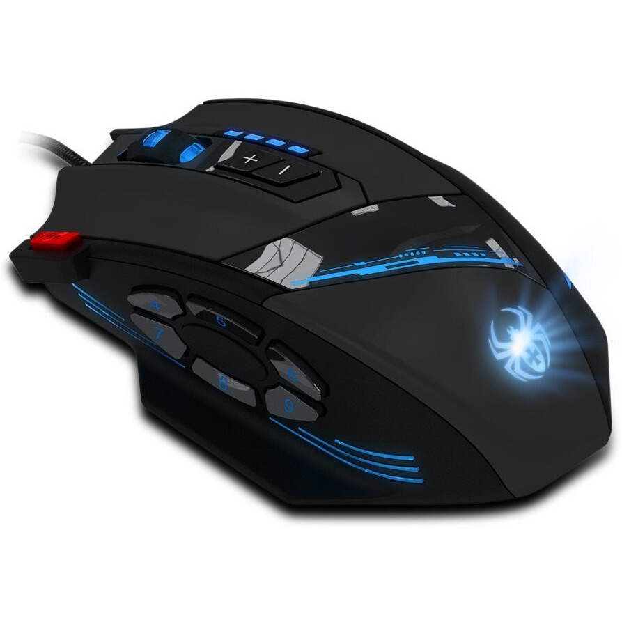 12 Programmable Buttons C12 Gaming Mouse, Afunta Laser Double-Speed Adjustment 8000Dpi Mice Support 4 Level Switch