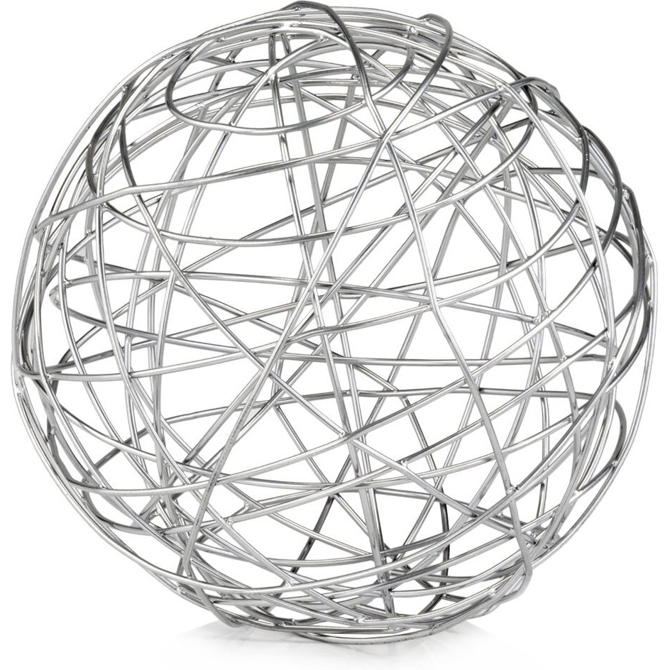 Modern Day Accents 5052 Guita Xl Open Wire Sphere, Decorative Balls, Orb Ball, Shelf Decor, Table Decor, Dough Bowl Filler Decor, Home, Office, Kitchen, Living Room, Silver Room Decor Aesthetic, 12"&quotD