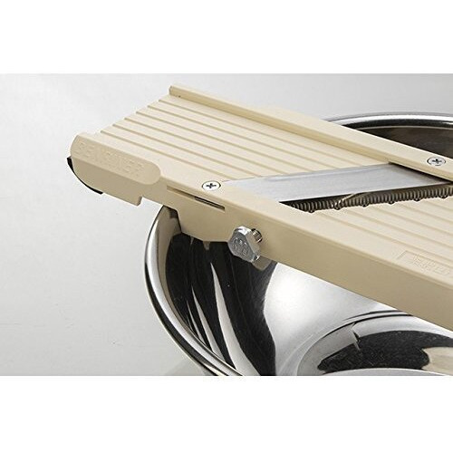 Benriner Mandoline Slicer, With 4 Japanese Stainless Steel Blades, Beige