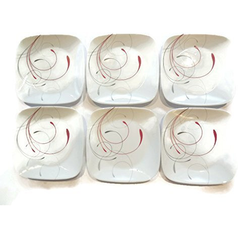 Corelle Dinnerware Dessert Plates Set, Square Splendor 6.5"" Perfect Size For Dessert, (Set Of 6)