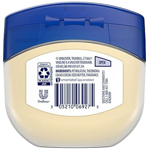 Vaseline Petroleum Jelly For Dry Cracked Skin Cocoa Butter 7.5 Oz (Packaging May Vary)