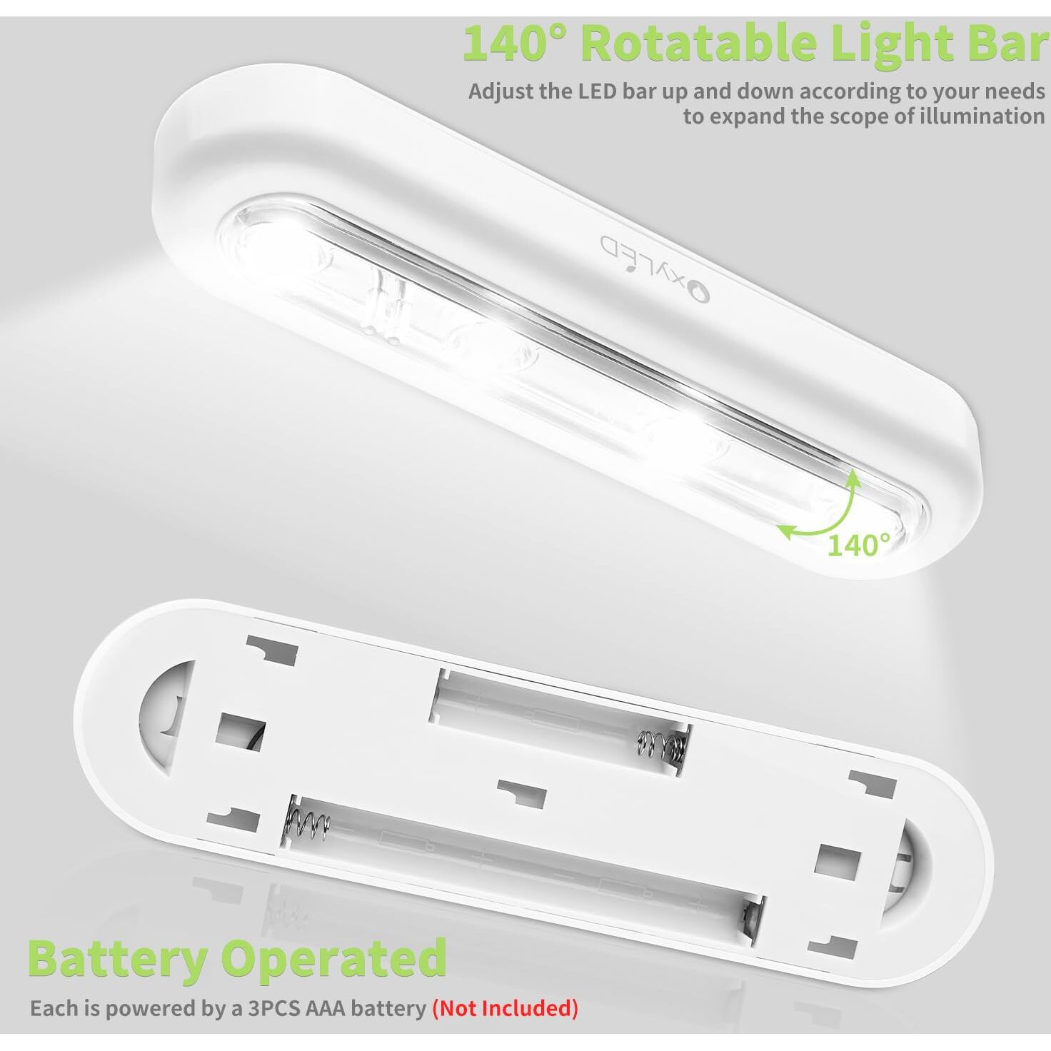 Oxyled Mini Tap Closet Lights 3 Pack One Touch Light Battery Operated Stick-On Anywhere 4-Led Push Tap Light Cordless Touch Sensor Led Night Light Under Cabinet Light Stair Safe Light 140 Rotation