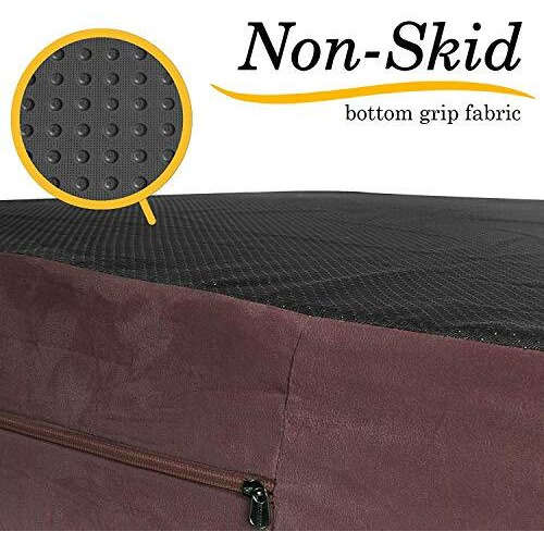Kopeks Dog Bed Replacement Cover Memory Foam Beds - Brown - Extra Large (Jumbo Size)