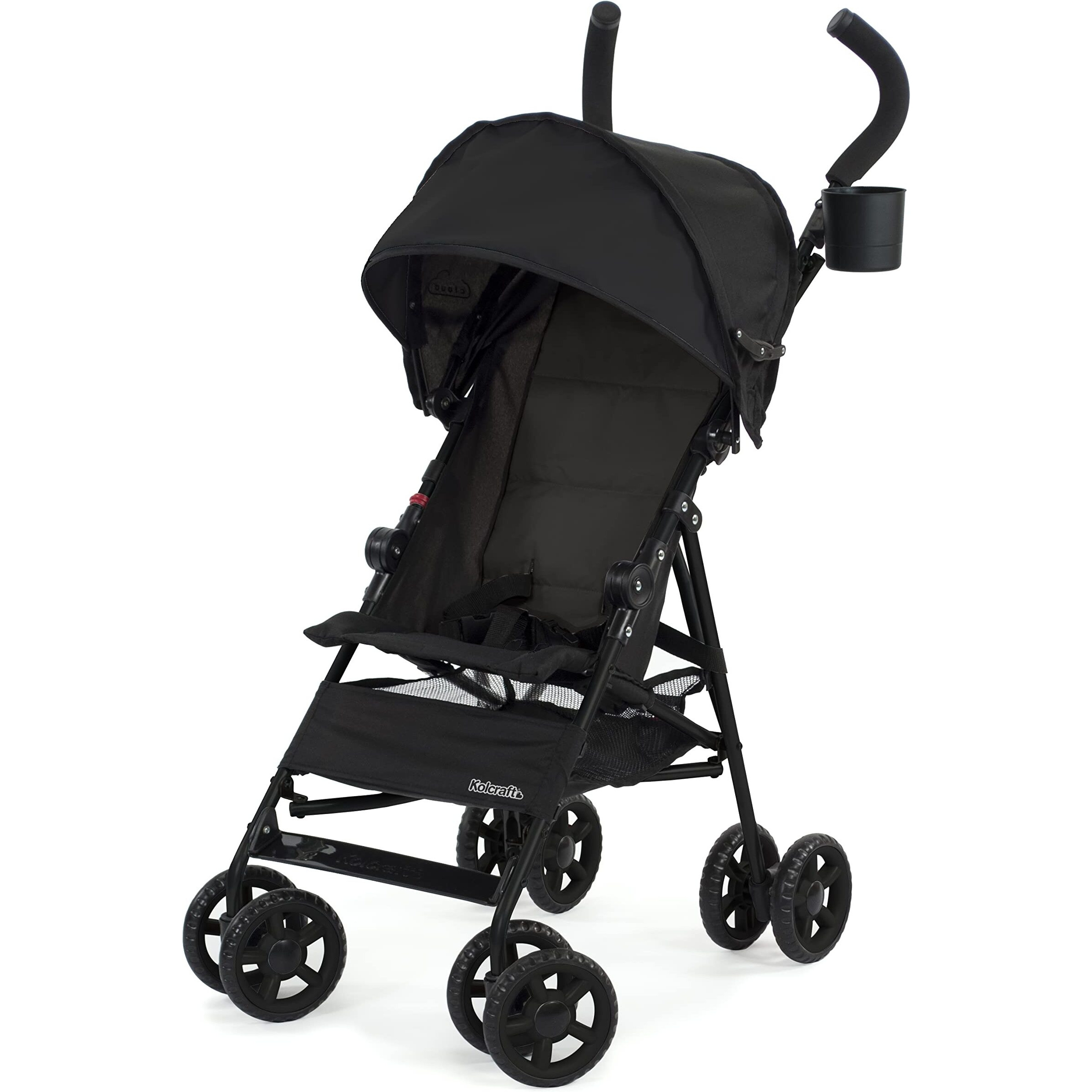 Kolcraft Cloud Lightweight Umbrella Stroller With Large Sun Canopy, Black