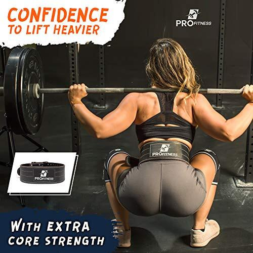 Weightlifter Belt By Profitness Large Weightlifting Gym Belt For Men And Woman - (Black/White, Large)