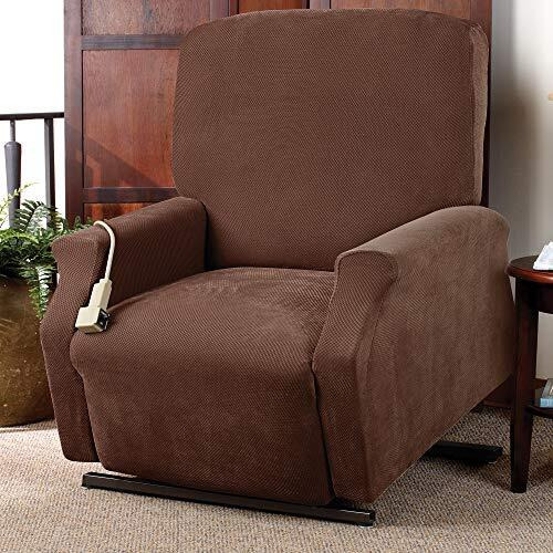 Surefit Stretch Pique Recliner Slipcover In Chocolate