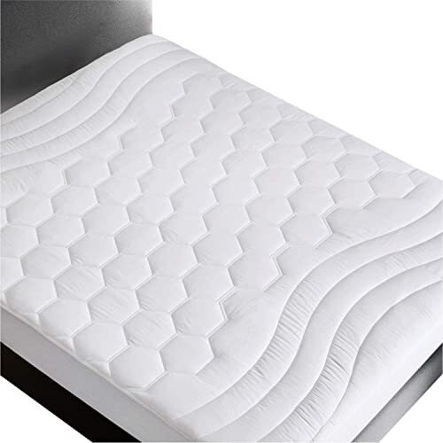 Bedsure Queen Mattress Pad Deep Pocket - Quilted Mattress Cover For Queen Bed Pillowtop Mattress Protector, Fitted Sheet Mattress Cover, 60 X 80 Inches White