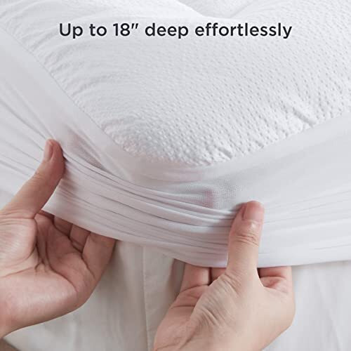 Bedsure Queen Mattress Pad Deep Pocket - Quilted Mattress Cover For Queen Bed Pillowtop Mattress Protector, Fitted Sheet Mattress Cover, 60 X 80 Inches White