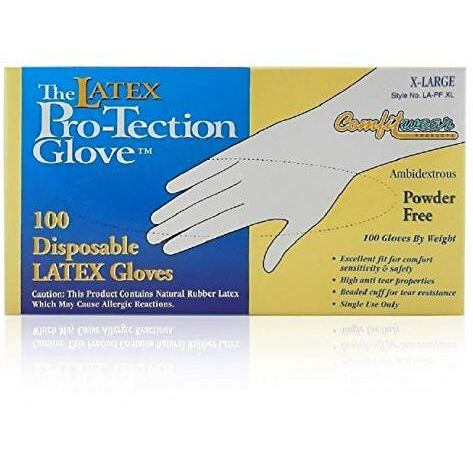 100 Disposable Latex Gloves, Powder Free Size X-Large