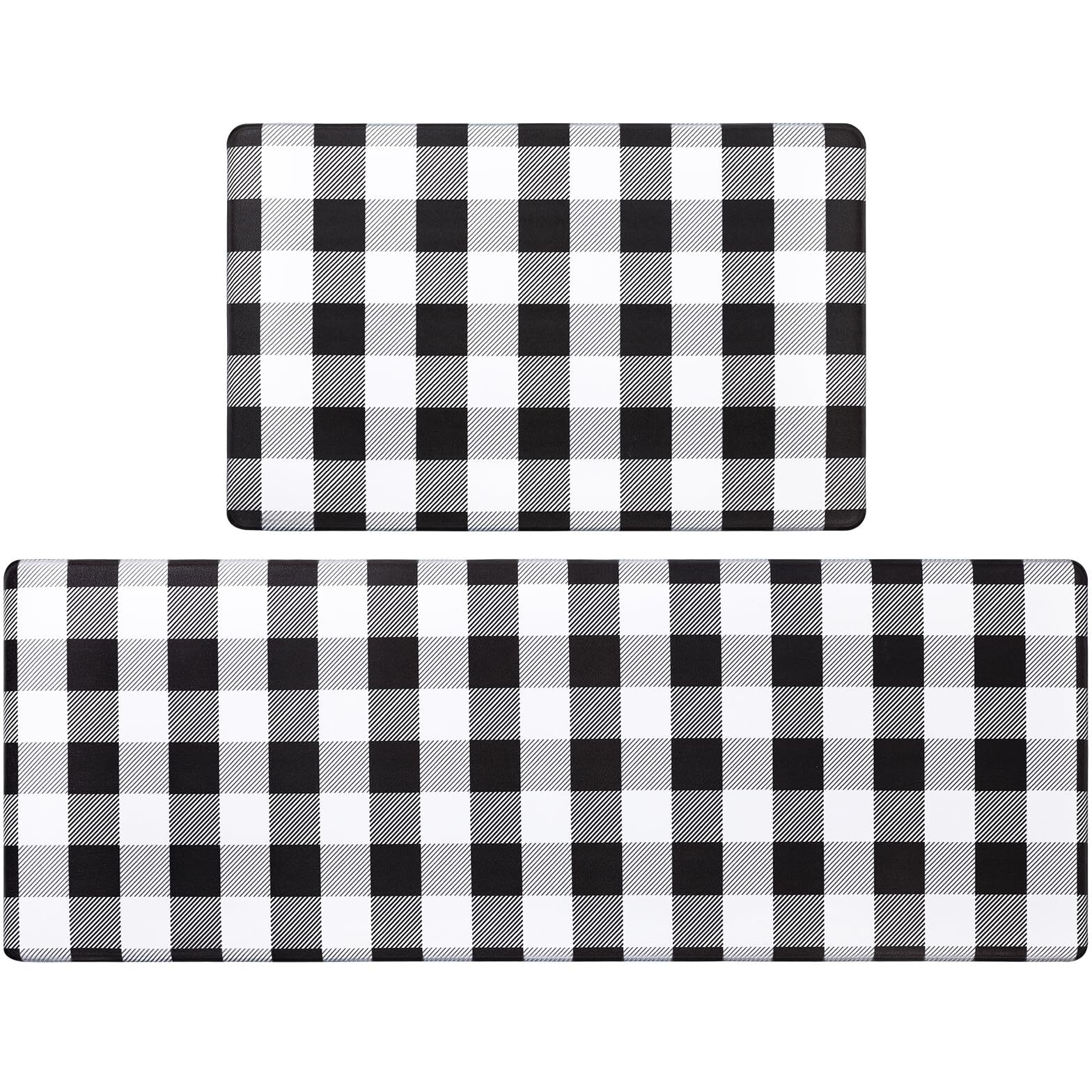 Pauwer Anti Fatigue Kitchen Mat Set Of 2, Farmhouse Kitchen Rugs Non Skid Washable, Cushioned Kitchen Mats For Floor, Waterproof Memory Foam Kitchen Floor Mats, Standing Desk Mat Kitchen Runner Carpet