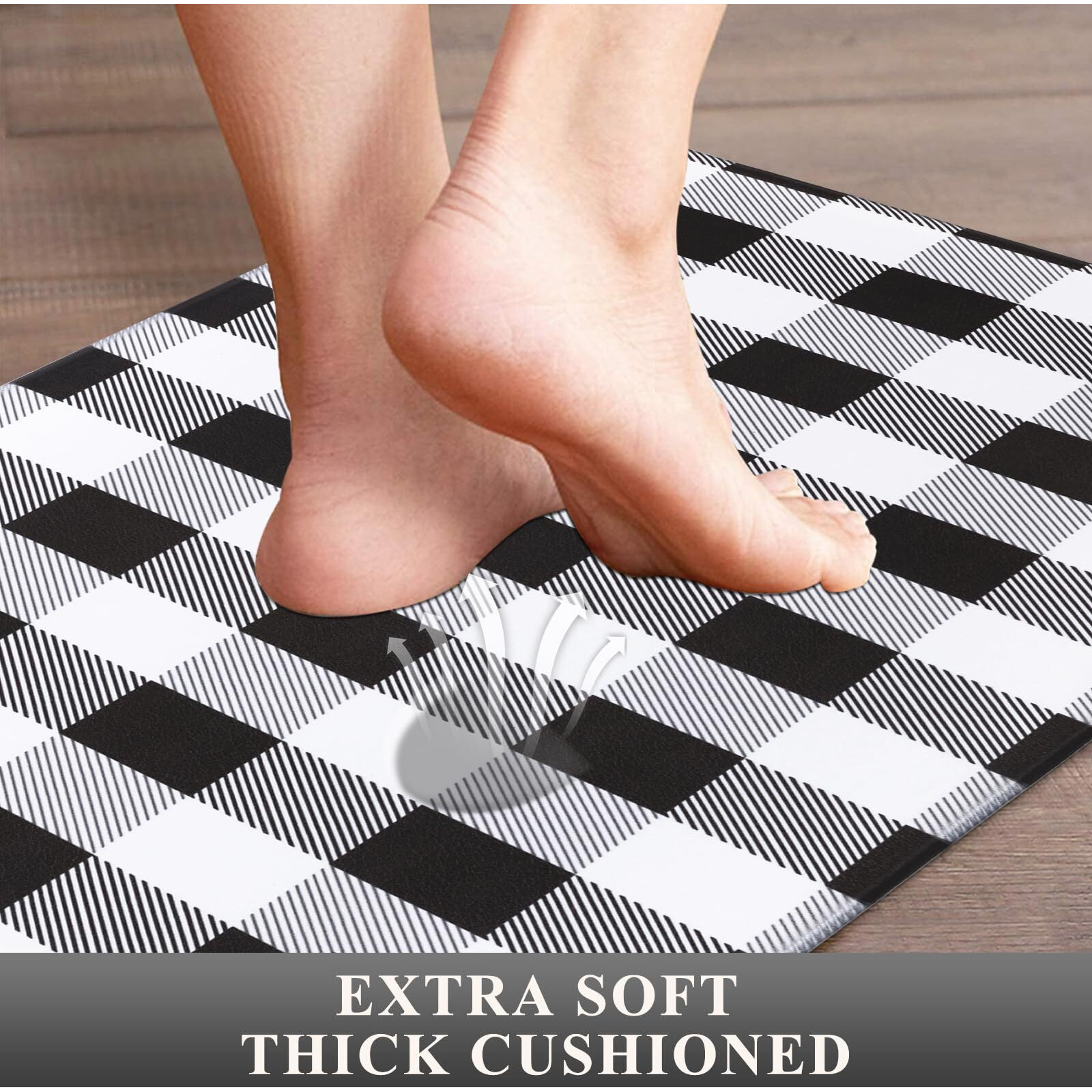 Pauwer Anti Fatigue Kitchen Mat Set Of 2, Farmhouse Kitchen Rugs Non Skid Washable, Cushioned Kitchen Mats For Floor, Waterproof Memory Foam Kitchen Floor Mats, Standing Desk Mat Kitchen Runner Carpet