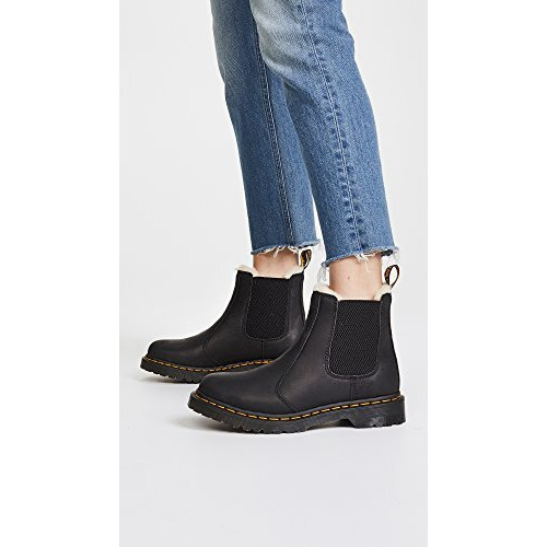 Dr. Martens Womens 2976 Leonore Fashion Boot, Black Burnished Wyoming, 8