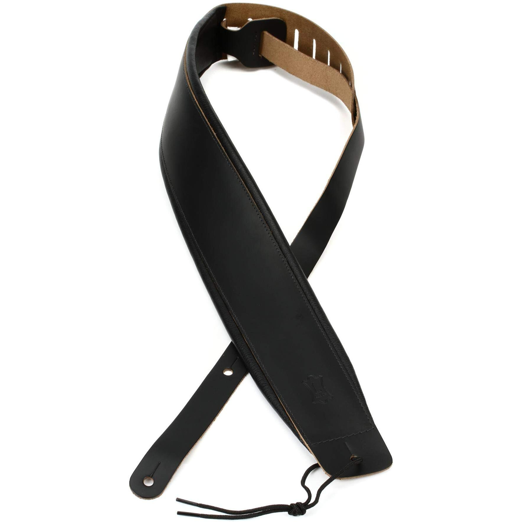 Levy's Leathers 3"" Extra-Long Genuine Leather Guitar Strap With Garment Leather Backing Black (Dm1Pd-Xl-Blk)