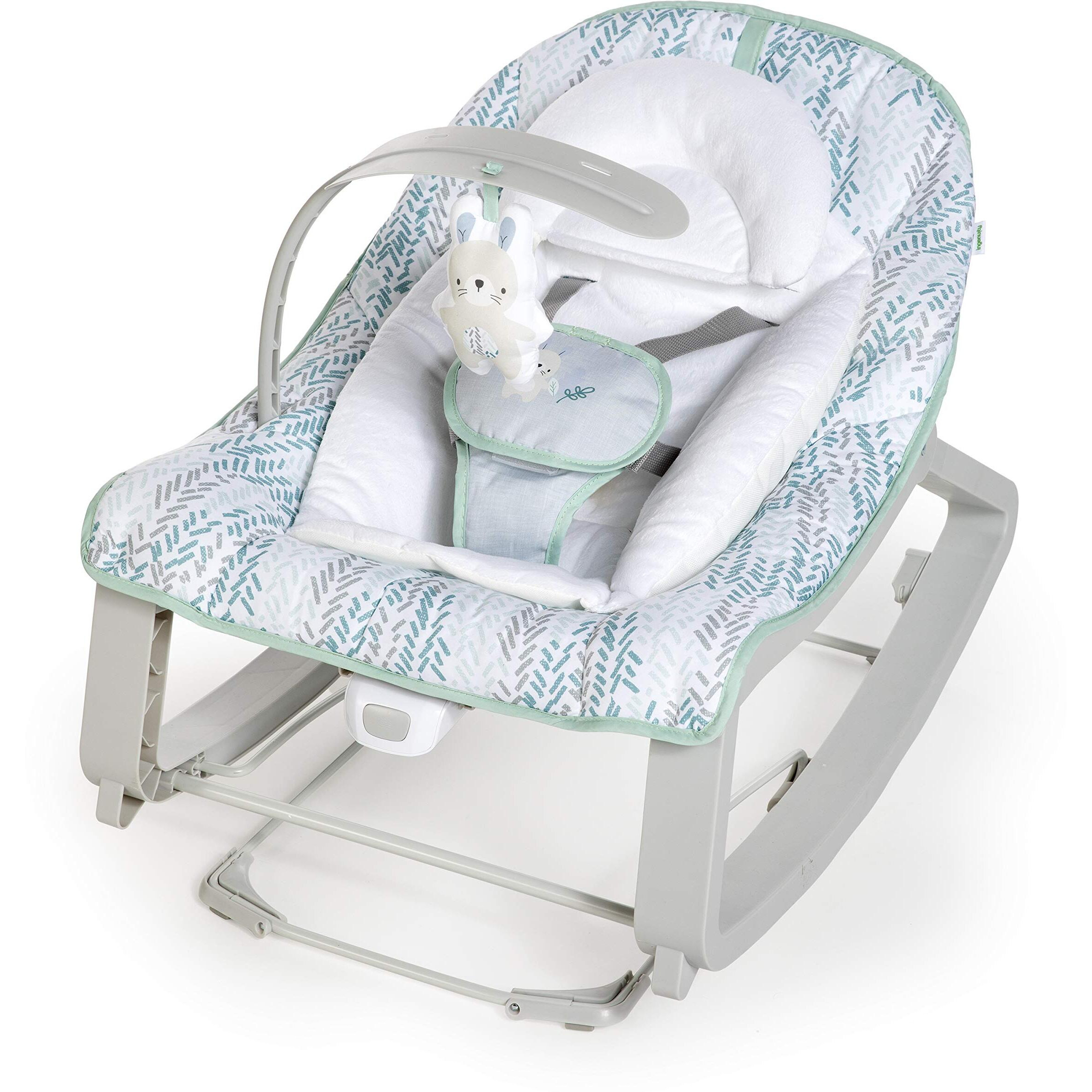 Ingenuity Keep Cozy 3-In-1 Grow With Me Vibrating Baby Bouncer Seat & Infant To Toddler Rocker, Vibrations & -Toy Bar, 0-30 Months Up To 40 Lbs (Spruce)