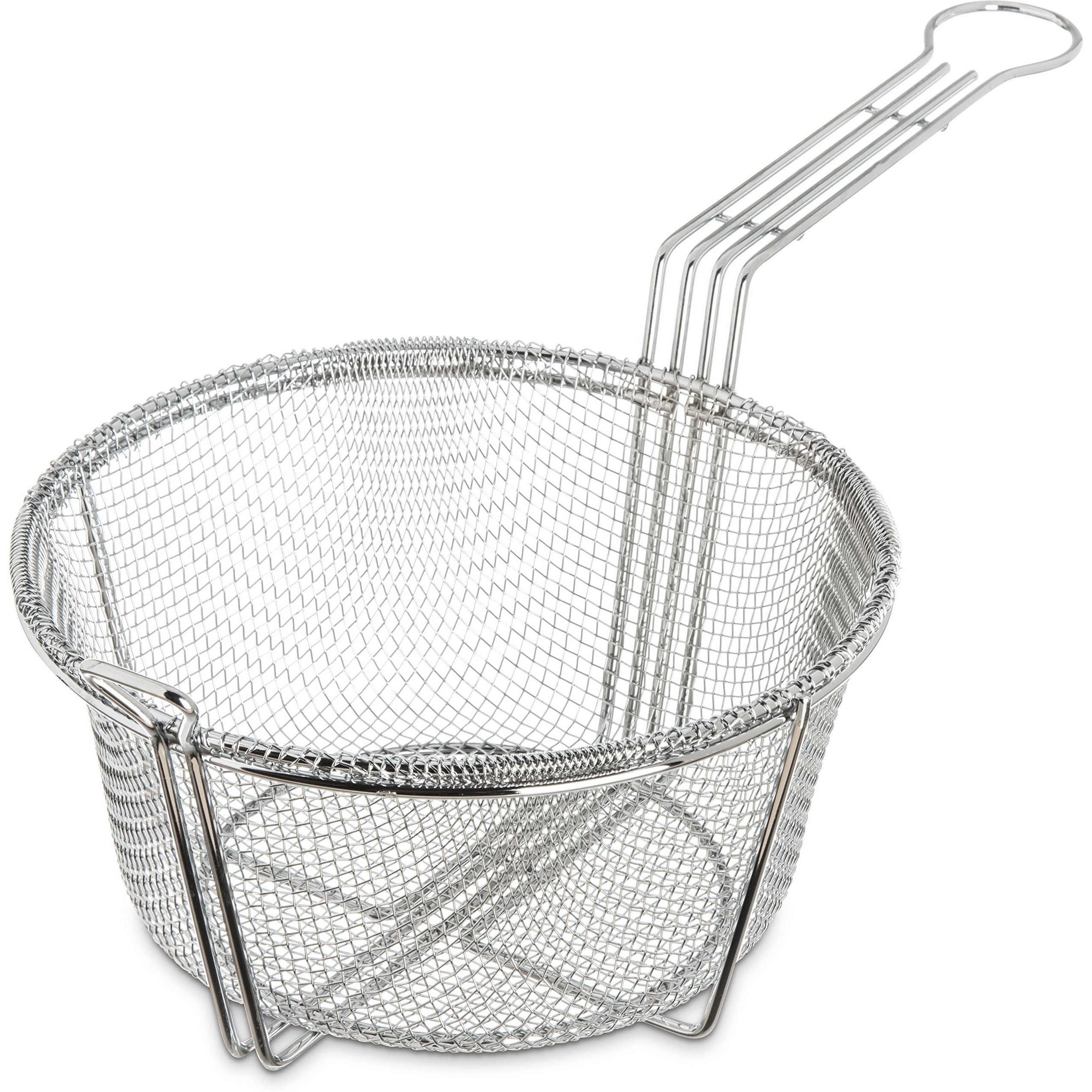 Carlisle Foodservice Products Chrome Plated Steel Mesh Fryer Basket, 8.63"" Diameter X 4.5"" Depth