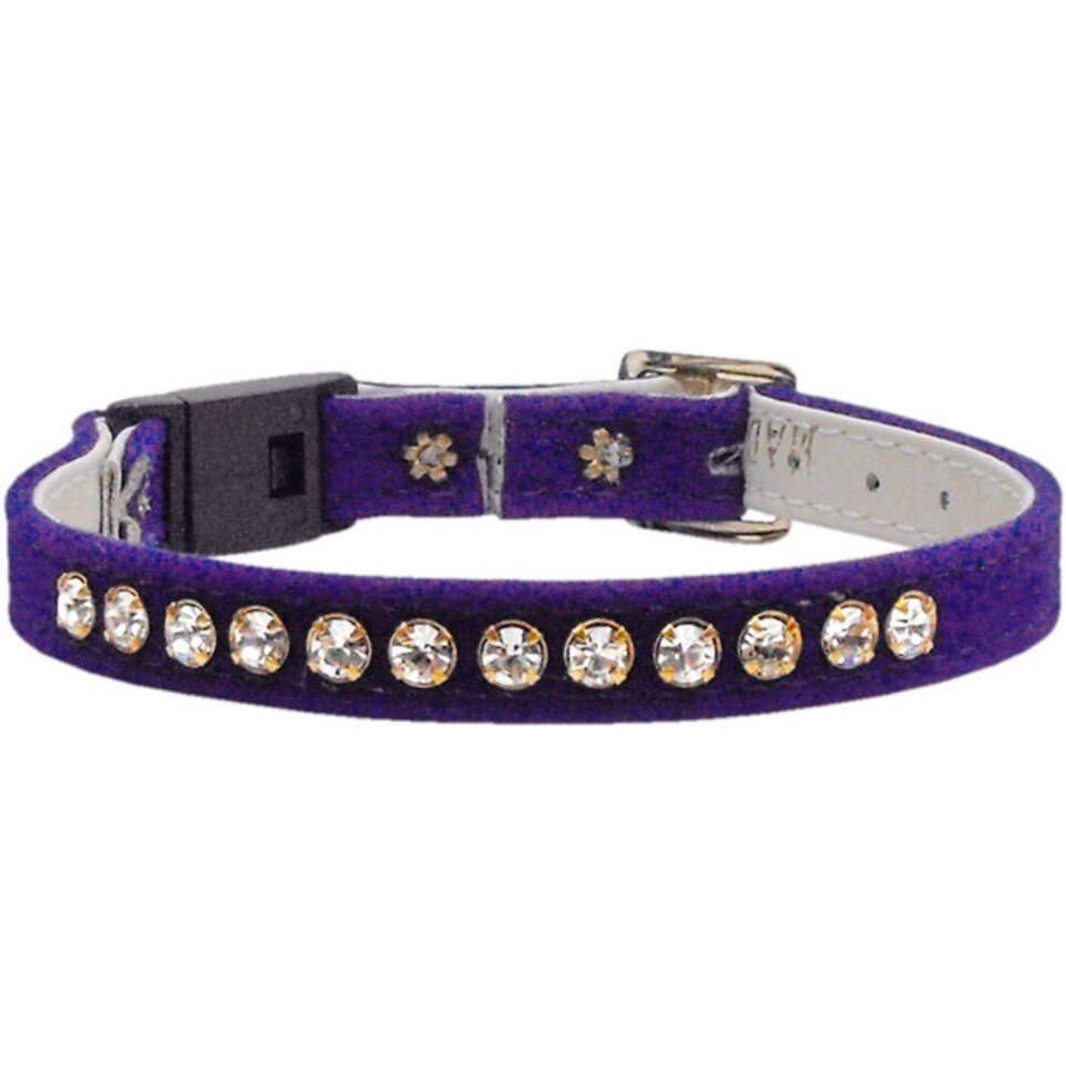 Mirage Pet Product Velvet Breakaway Cat Collar Purple 10