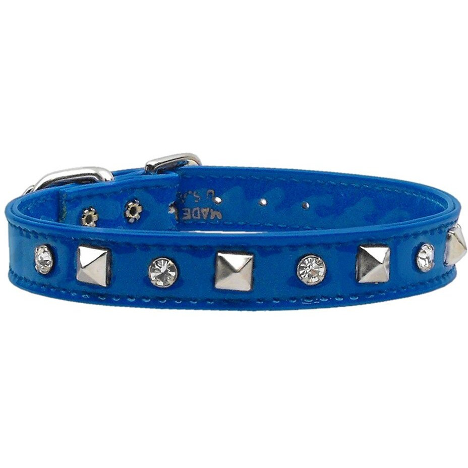 Patent Crystal And Pyramid Collars Blue 16