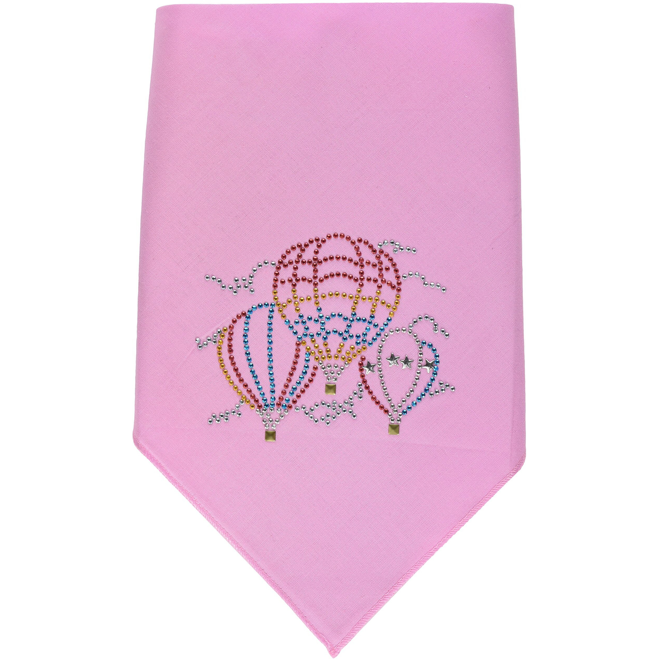 Mirage Pet Products Hot Air Balloons Rhinestone Bandana Small Light Pink