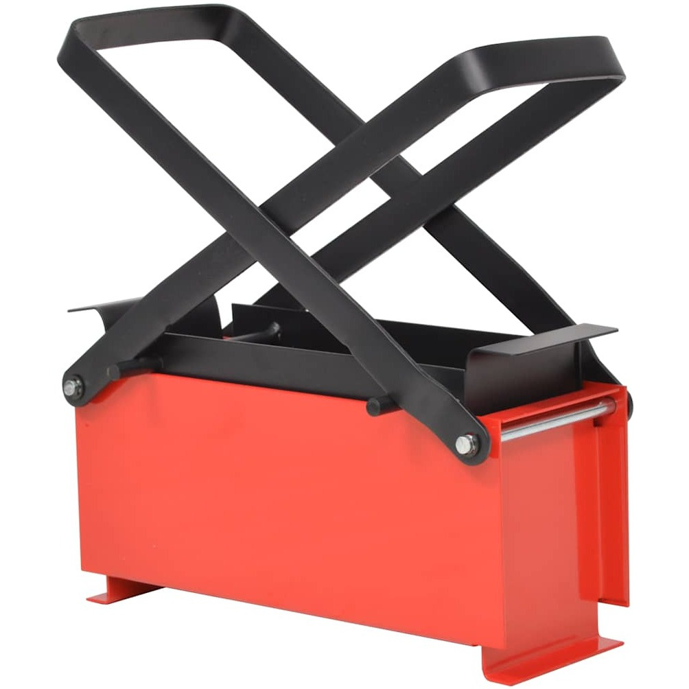 Vidaxl Paper Log Briquette Maker Steel 13.4"&quotX5.5"&quotX5.5"" Black And Red