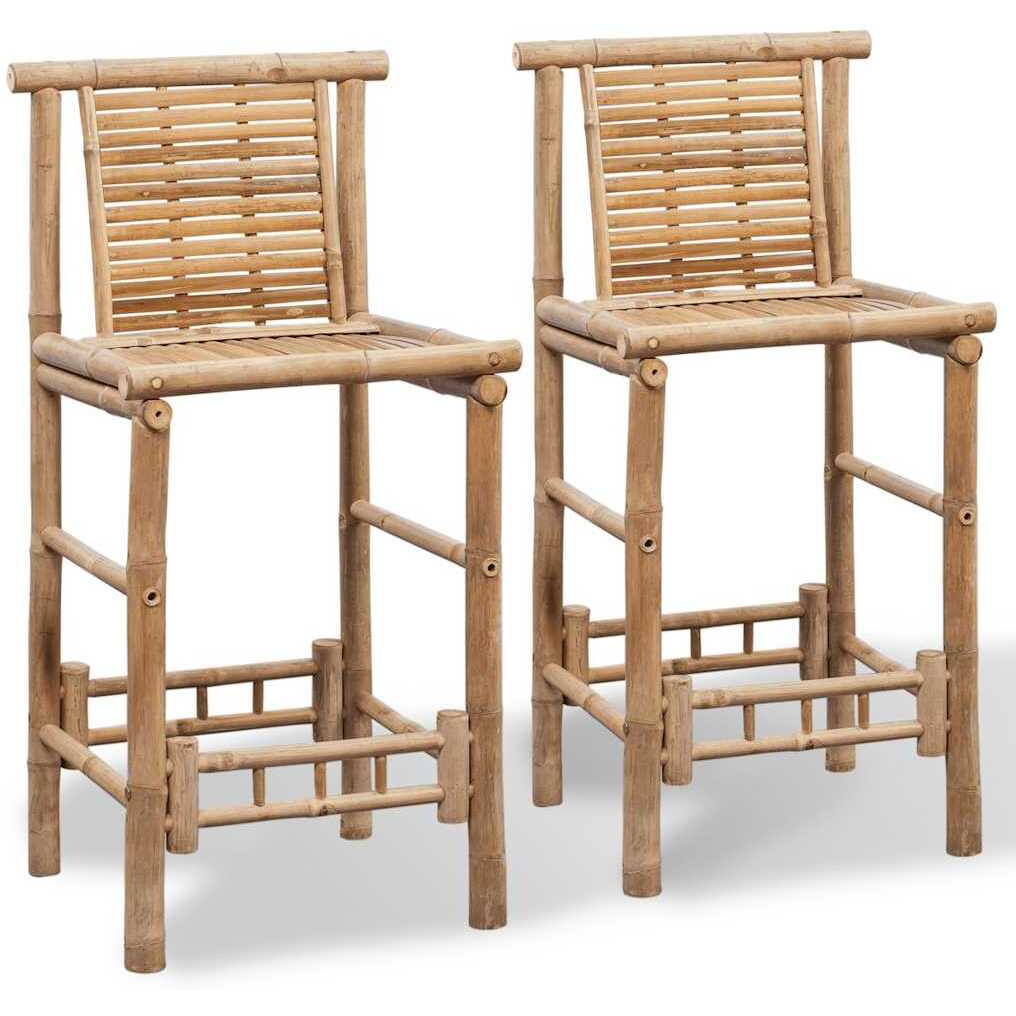 Vidaxl Bar Stools 2 Pcs Bamboo