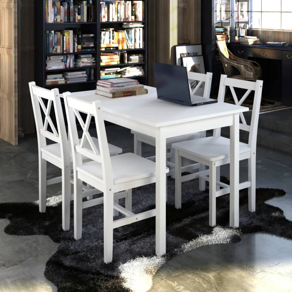 Vidaxl 5 Piece Dining Set White