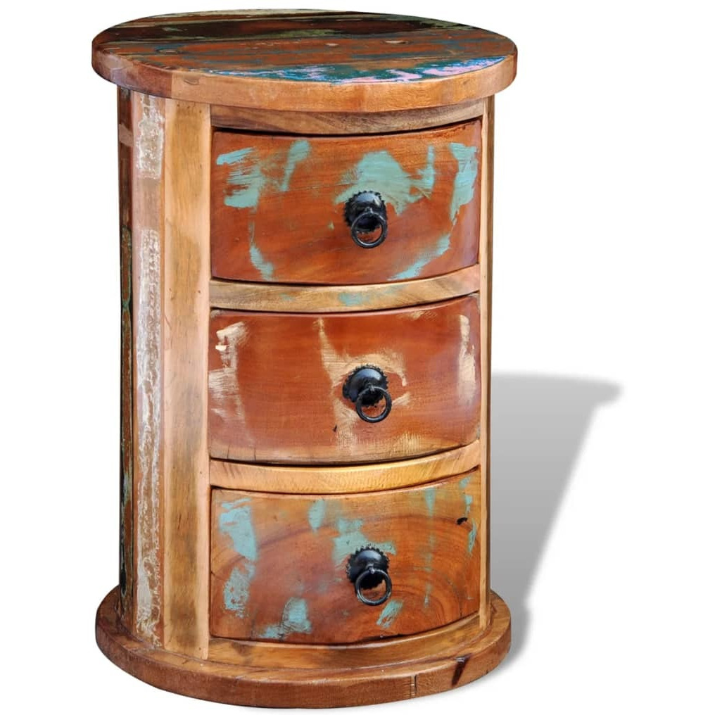 Vidaxl Reclaimed Cabinet With 3 Drawers Solid Wood