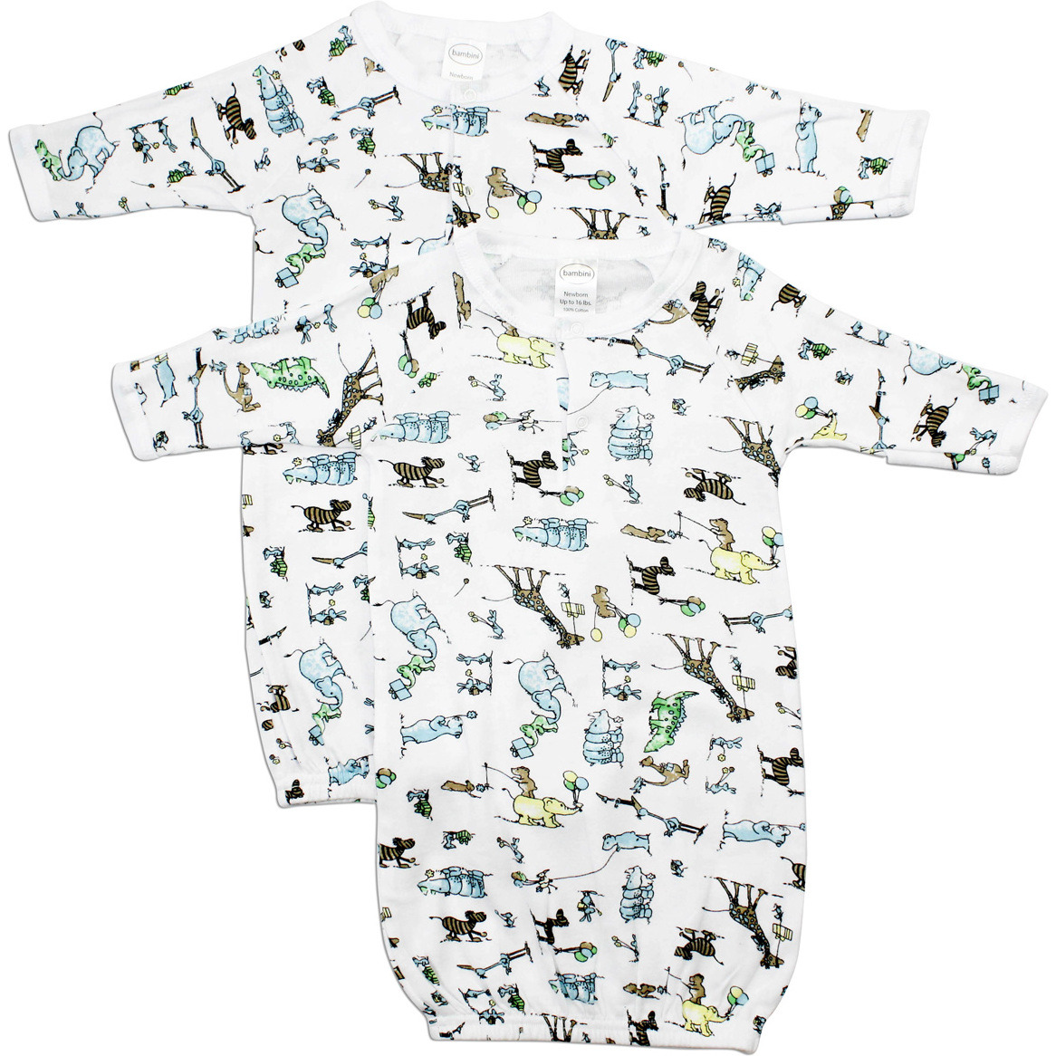 Printed Infant Gowns - 2 Pack