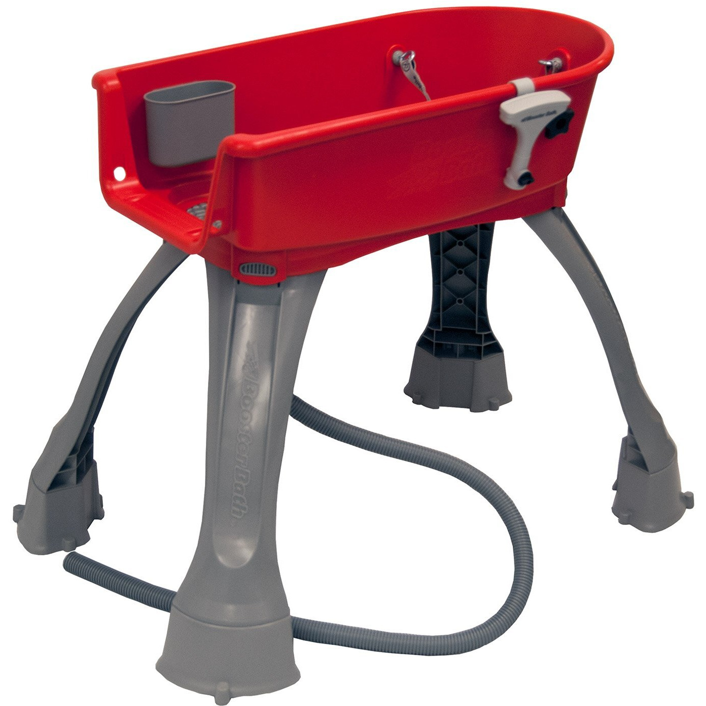 Booster Bath Elevated Pet Bathing Medium (Red)