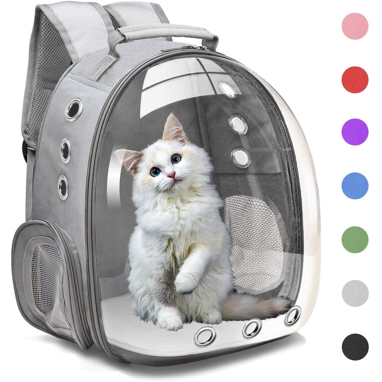Henkelion Bubble Carrying Bag For Small Medium Dogs Cats, Space Capsule Pet Hiking Backpack, Airline Approved Travel Carrier - Grey