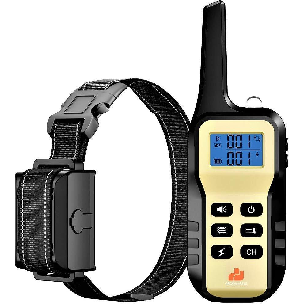 1100 Yd Remote Dog Training Shock Collar W/ Auto Anti Bark, Humane Beep, Vibration, Static Shock And Waterproof Long Lasting Rechargeable Battery For Small Medium Large Dogs (One-Dog Kit)