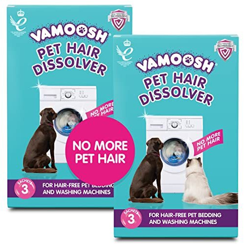 Vamoosh Pet Hair Dissolver For Laundry, 6X3.5Oz (2 Boxes), Cat Fur Remover And Dog Hair Removal For Washing Machine (Up To 6 Washes), Laundry Machine Cleaner, Easily Dissolves Dog, Cat, And Animal Fur