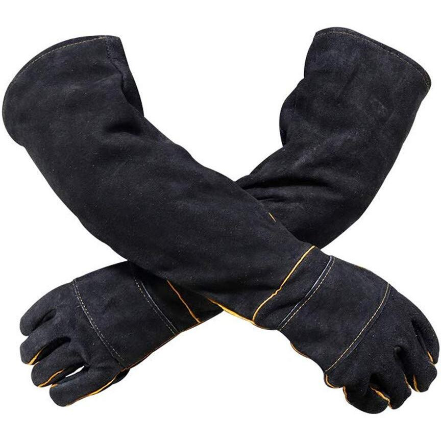 Ybb Animal Handling Anti-Bite/Scratch Gloves For Dog Cat Bird Parrot Pet (Black)