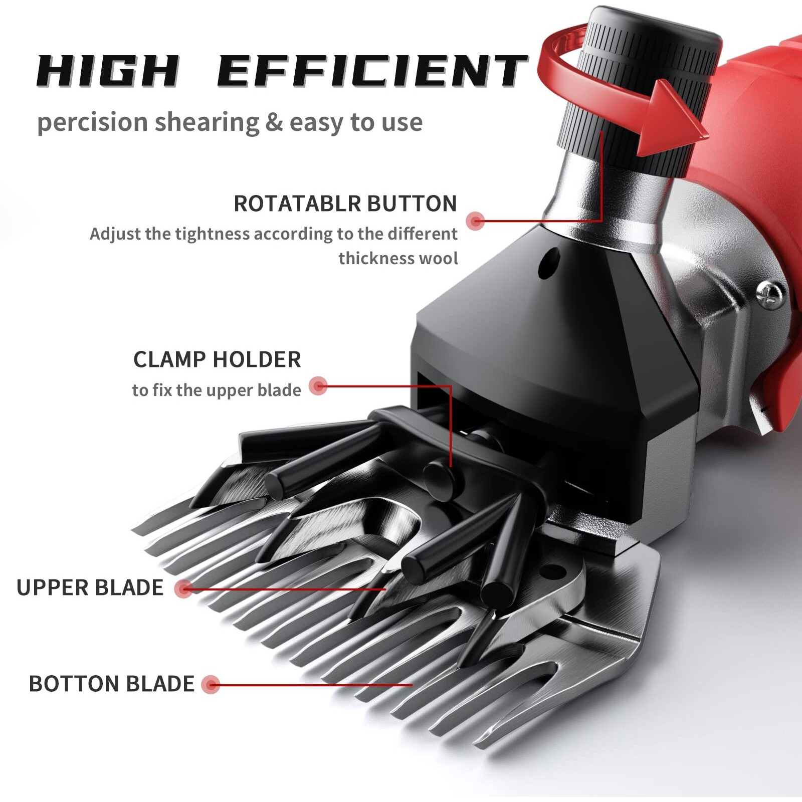 Dragro Cordless Electric Professional Sheep Shears, Sheep Clippers With 2 Pcs Rechargeable Lithium Battery, 6 Speeds Heavy Duty Animal Grooming Clippers For Sheep Alpacas Goats Horse