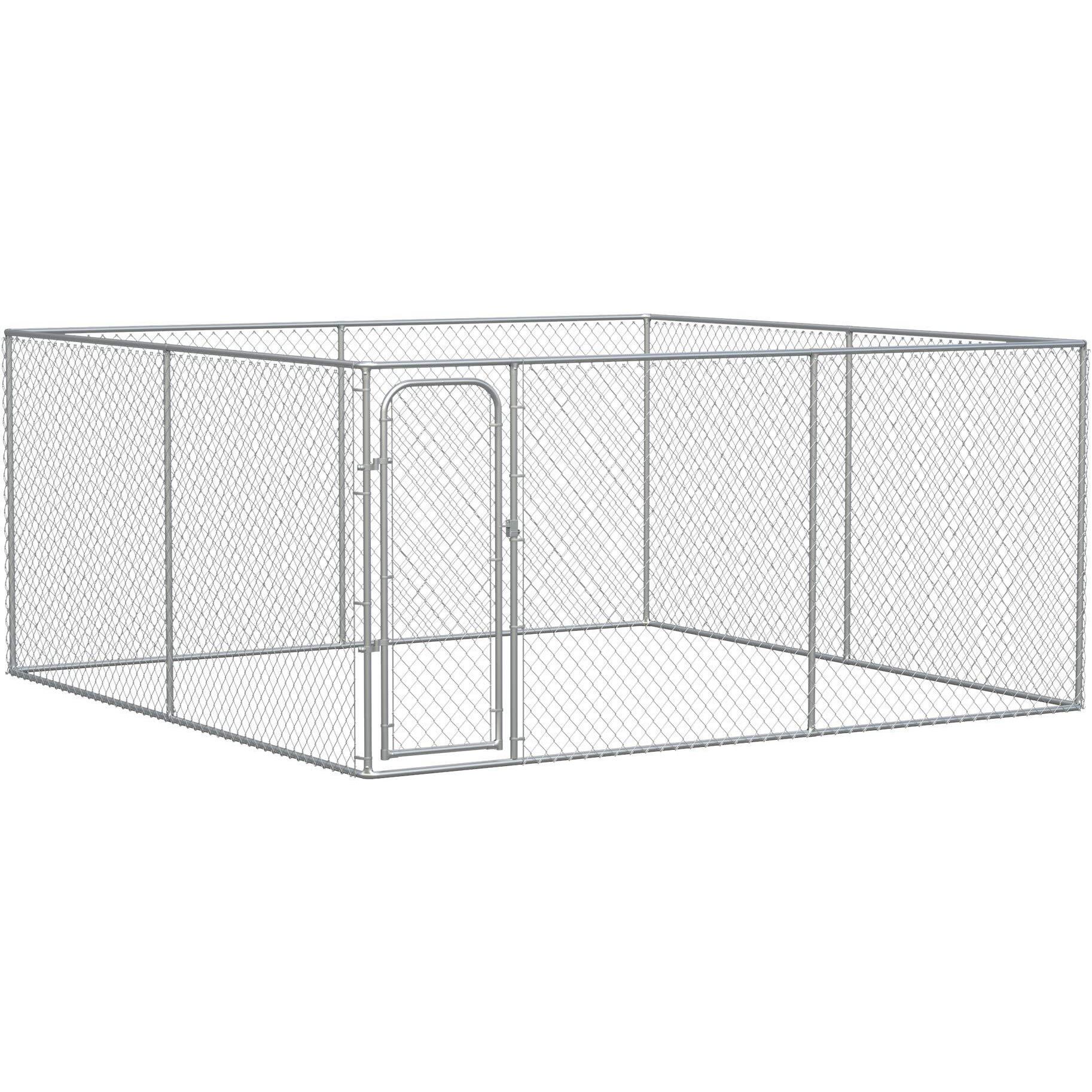 Pawhut 172.2 Sq. Ft. Dog Playpen Outdoor, Walk-In Dog Run Kennel Puppy Exercise Pen With Galvanized Steel Frame, For Small And Medium Dogs, 13.1' X 13.1' X 6'