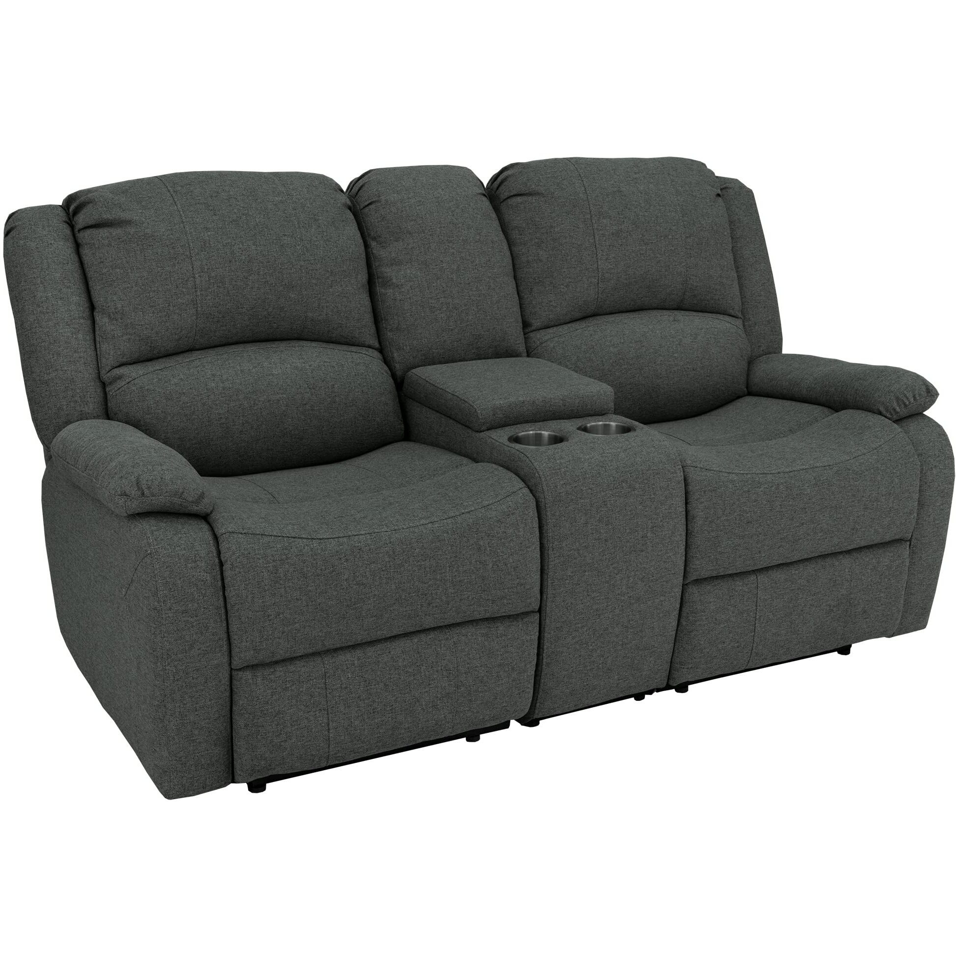 Recpro Charles Collection  70 Double Recliner Rv Sofa  Rv Zero Wall Loveseat  Wall Hugger Recliner  Rv Theater Seating  Rv Furniture  Rv Living Room (Slideout) Furniture  Cloth (Oatmeal)