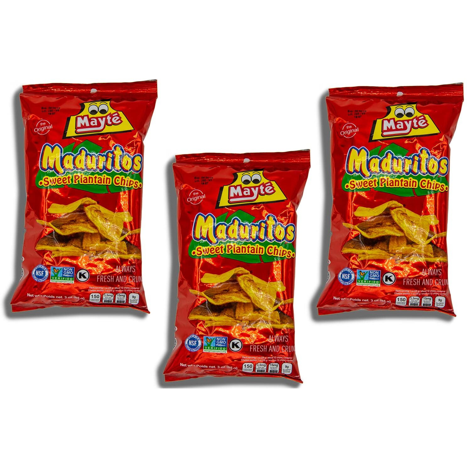Value 3-Pack - Maduritos Bundle - Includes 3 Bags Sweet Plantain Chips Mayte / Maduritos Dulcesitos Mayte 9Oz Total - Comes In A Despensa Colombiana Pack - Kosher - Great To Bring A Little Taste Of Colombia (Mayte, Maduritos)