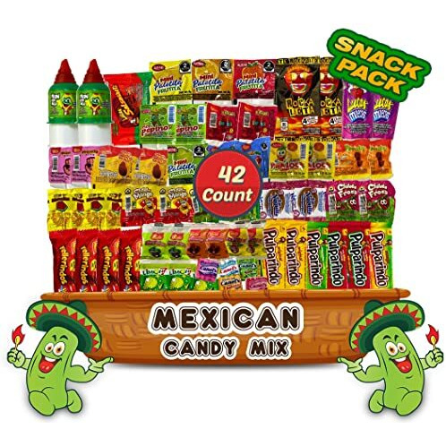 Lookon Mexican Candy (42 Count) Assortment - Mexican Candies Snacks - Dulce Mexicanos Surtidos Variety Of Spicy Sweet & Sour