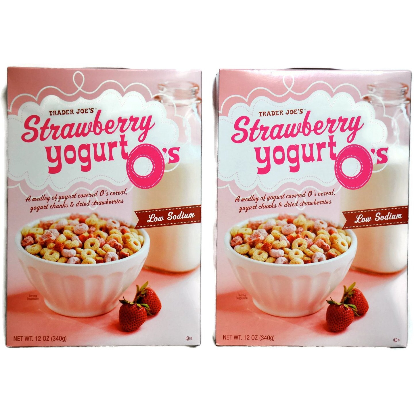 Trader Joes Strawberry Yogurt Os - Two 12 Oz. Boxes