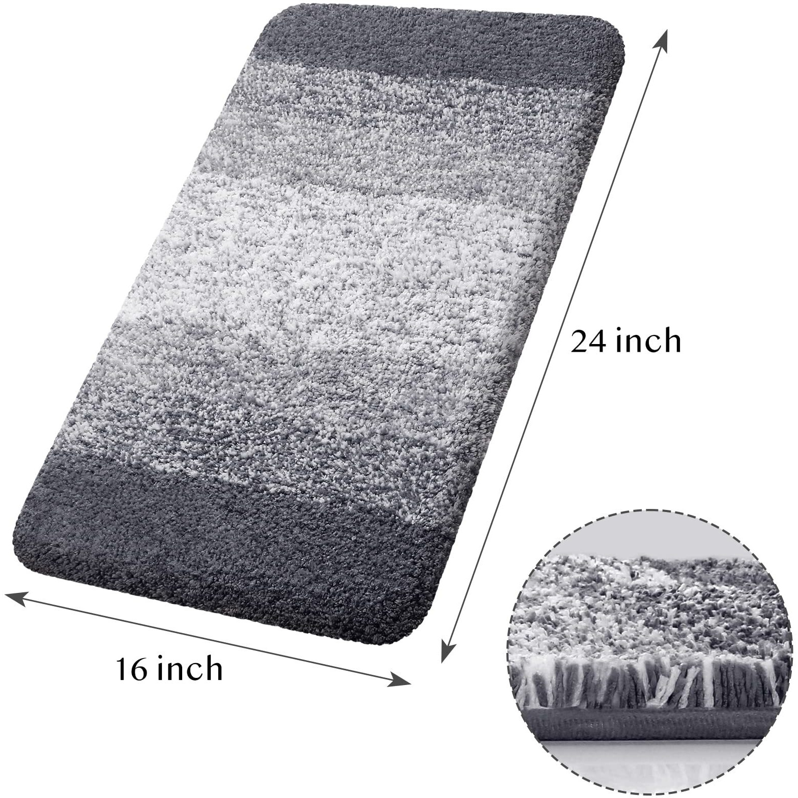 Kmat Bathroom Rugs Bath Mat 16 "&quotX24 "" Luxury Soft Shaggy Absorbent Bathroom Mats Non Slip Plush Bathmat Runner Carpet Bath Mats For Bathroom Floor Tub And Shower