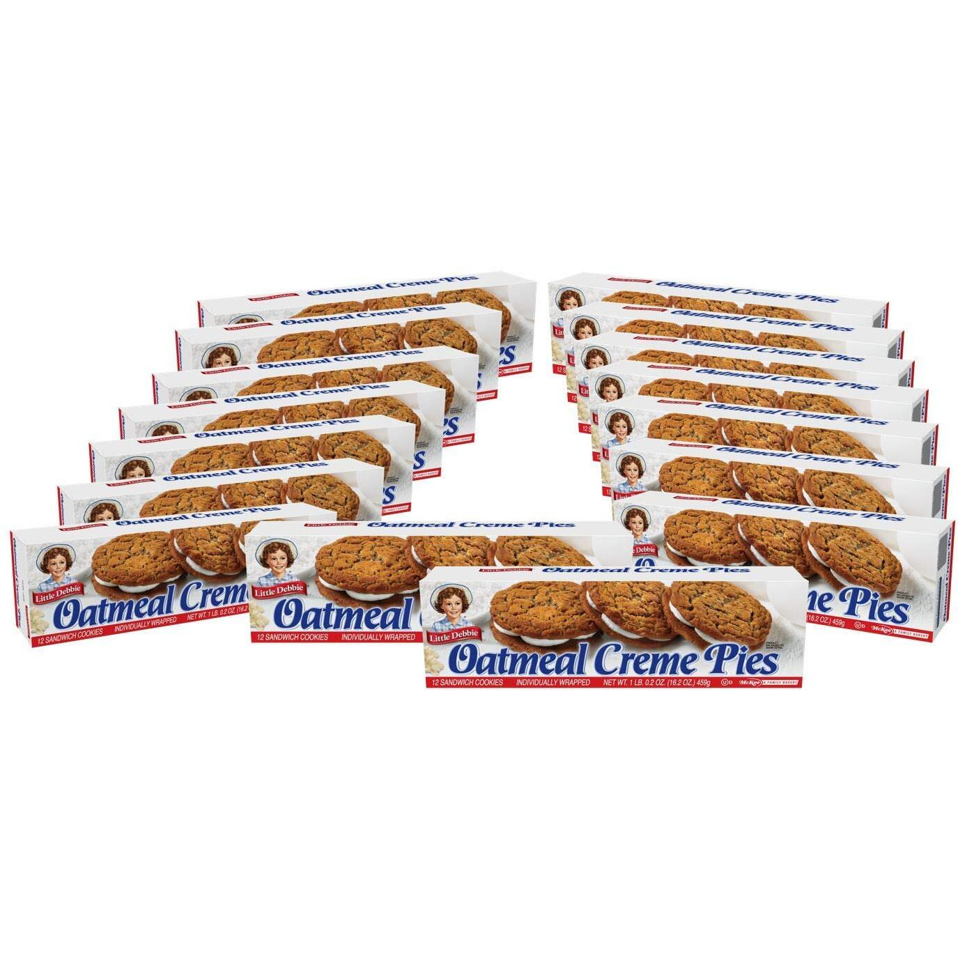 Little Debbie Oatmeal Creme Pies 192 Soft Oatmeal Cookies With Creme (16 Boxes)