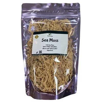 Halaleveryday Wildcrafted Irish Sea Moss - 1Lb Bag- 100 % Pure All Natural  Vitamin & Mineral Rich  No Preservatives  Golden  16 Oz