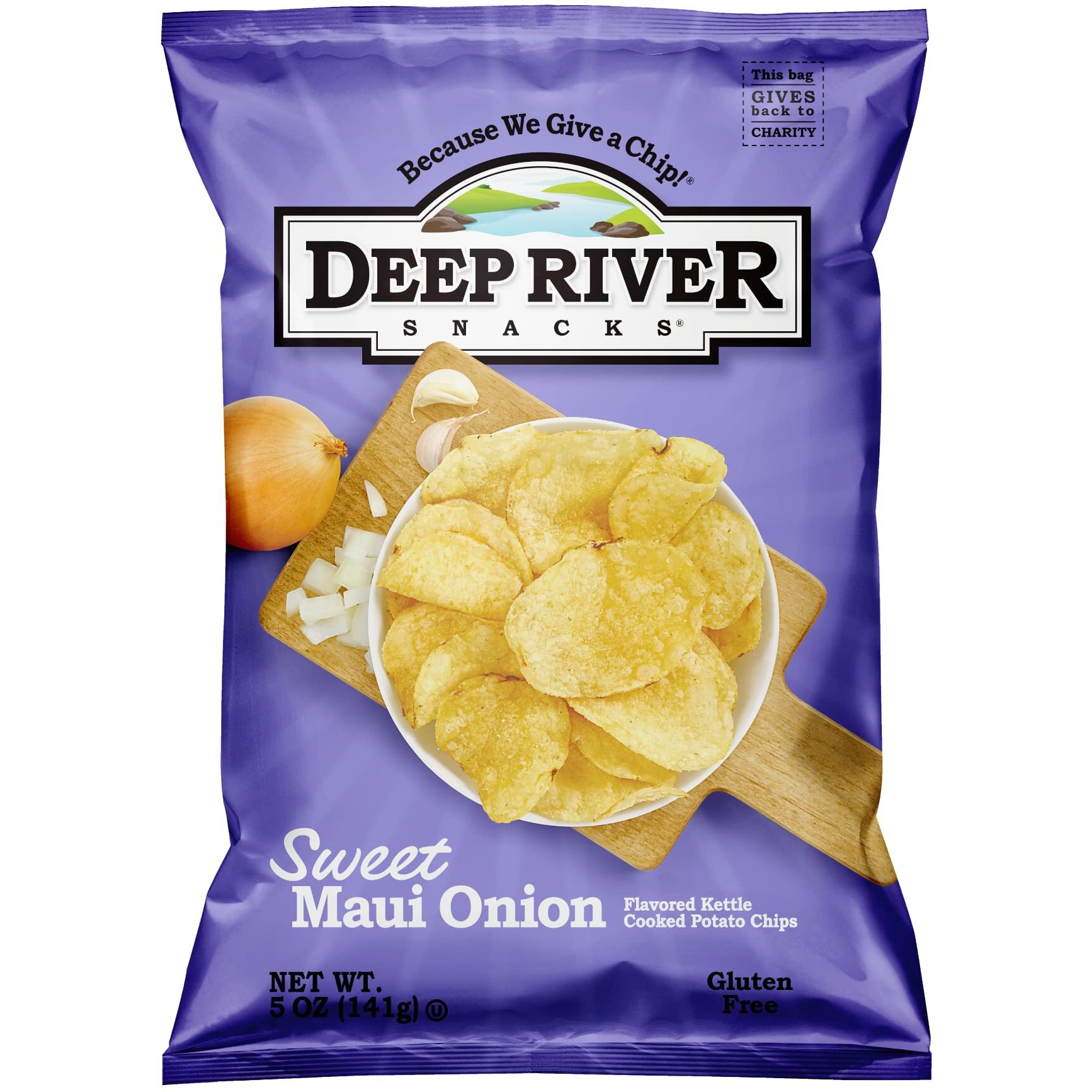 Deep River Snacks Sweet Maui Onion Kettle Cooked Potato Chips, 5 Ounce (Pack Of 12)