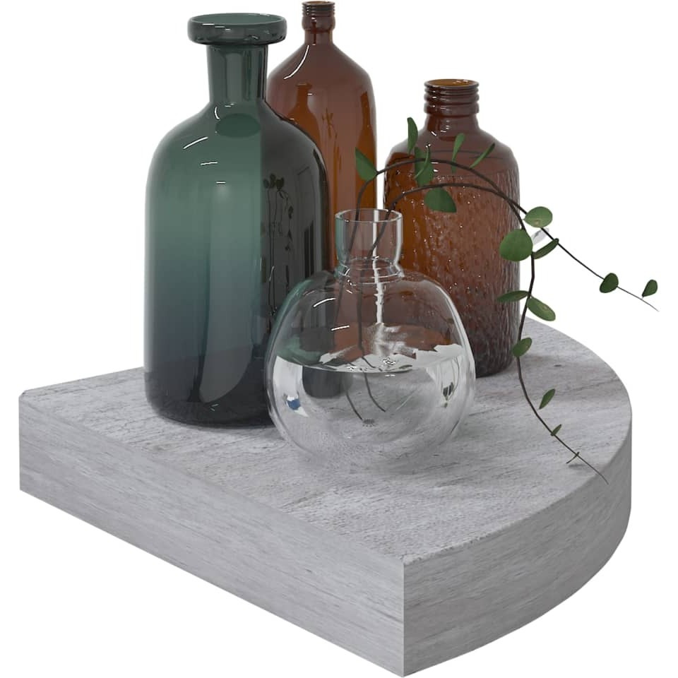 Vidaxl Wall Corner Shelf Concrete Gray 9.8"&quotX9.8"&quotX1.4"" Mdf