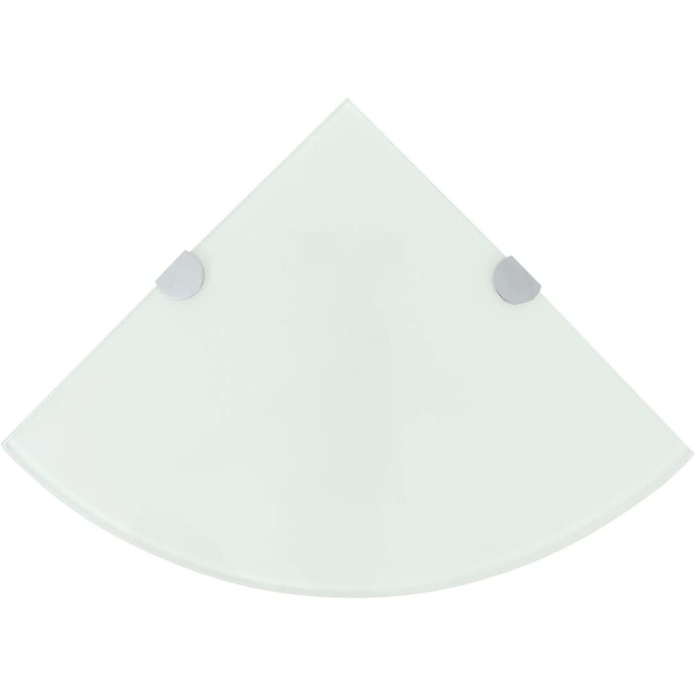 Vidaxl Corner Shelf With Chrome Supports Glass White 9.8"&quotX9.8""