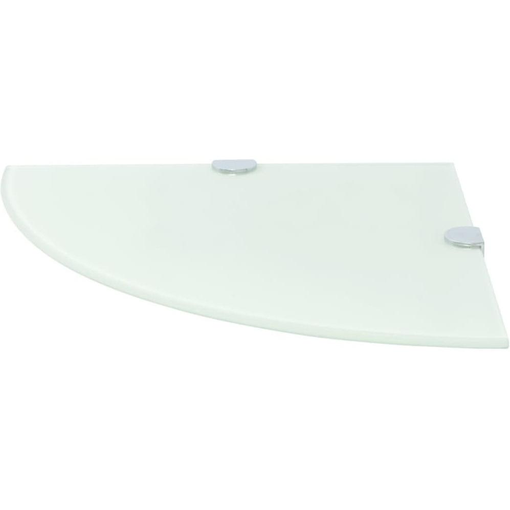 Vidaxl Corner Shelf With Chrome Supports Glass White 9.8"&quotX9.8""