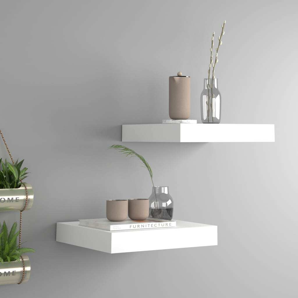 Vidaxl Floating Wall Shelves 2 Pcs White 9.1"&quotX9.3"&quotX1.5"" Mdf