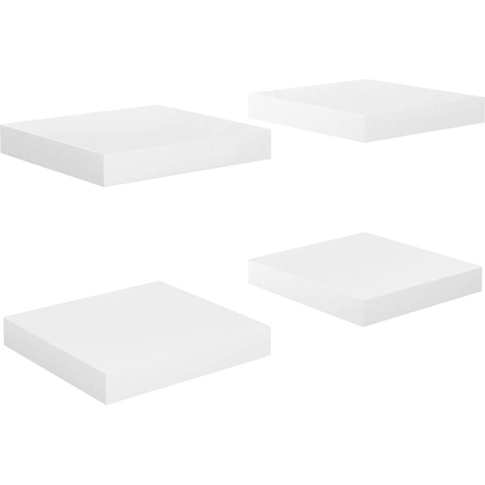 Vidaxl Floating Wall Shelves 4 Pcs High Gloss White 9.1"&quotX9.3"&quotX1.5"" Mdf